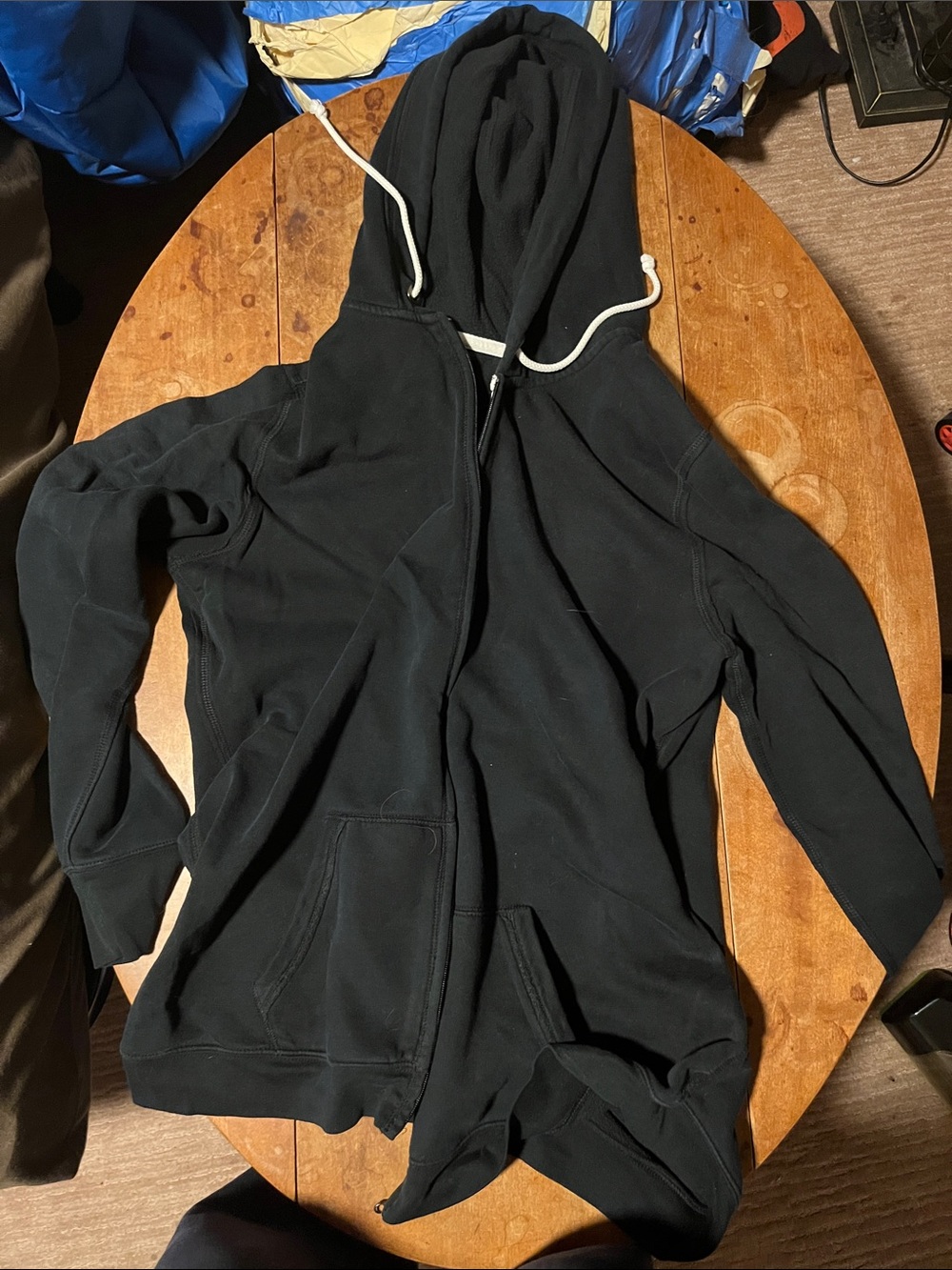 Mossimo Supply Co. Black Full-Zip Hooded Sweatshirt